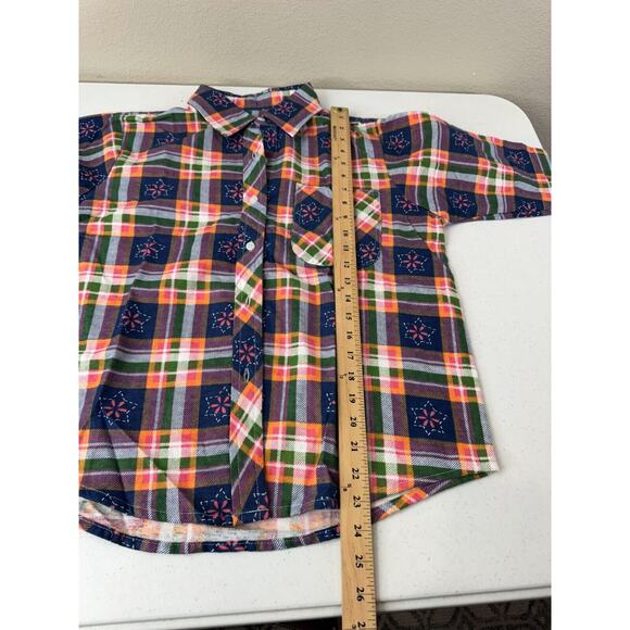 Vintage American Sweetheart Women's Plaid Button Up‎ Flannel Shirt Size PM Boho - Picture 9 of 10